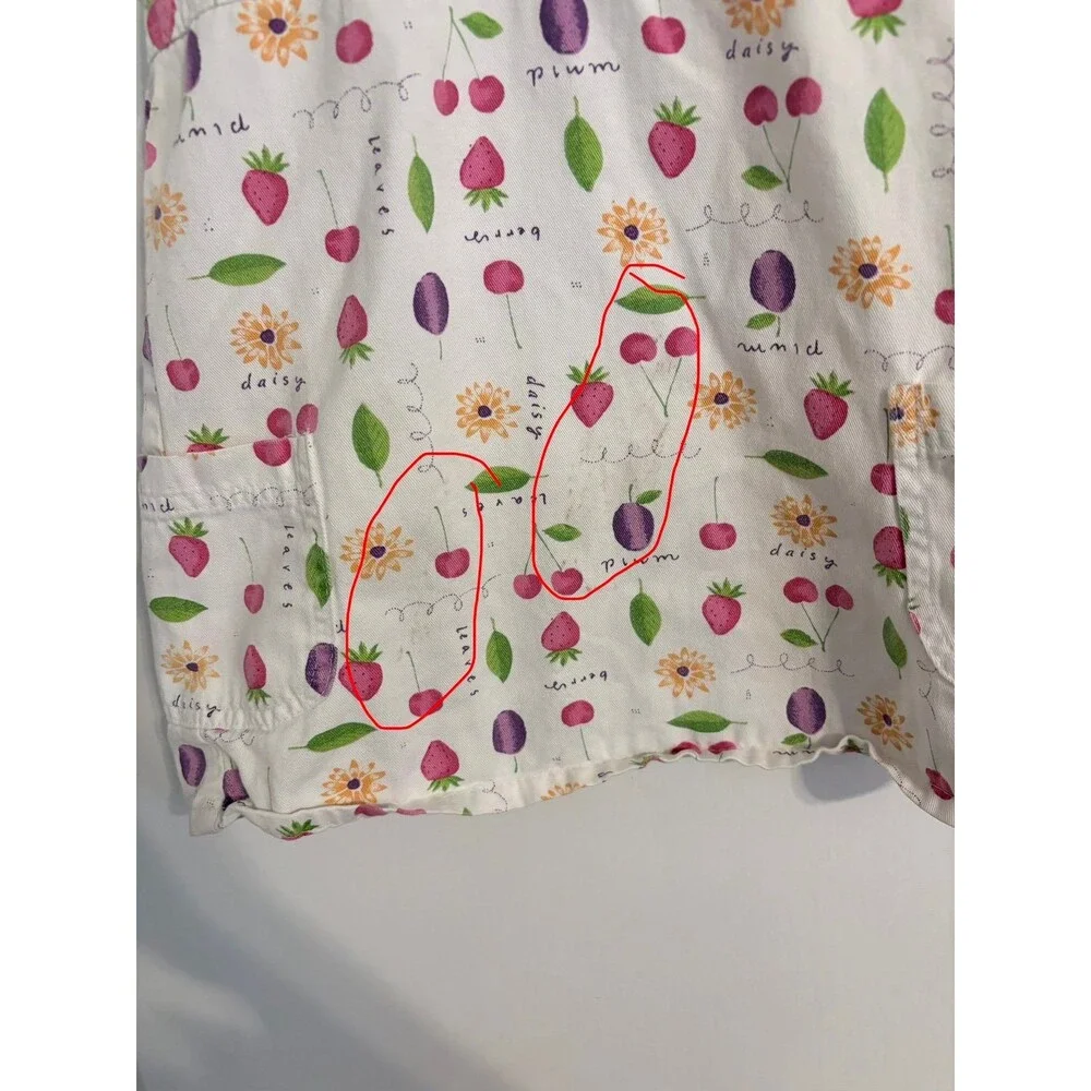 Oshkosh B'gosh Vintage 90's fruit and floral print overall white dress Size 5